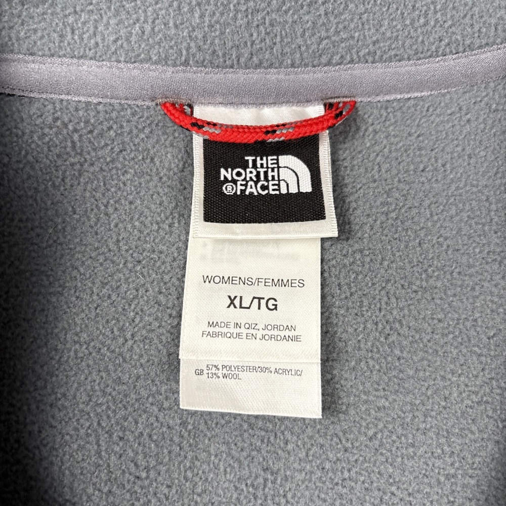 The North Face Ribbed Fleece Full Zip Up Jacket Women's - Size XL - Dark Gray - Picture 7 of 16
